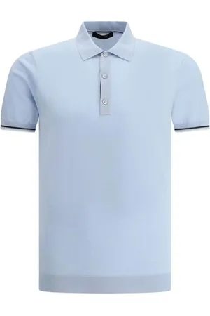 MOORER Top, Herre, Blå, S, Lysblå Polo Skjorte Korte Ærmer