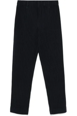 Issey Miyake Bukser, Herre, Blå, M, Bomuld, Basic Plisserede Bukser
