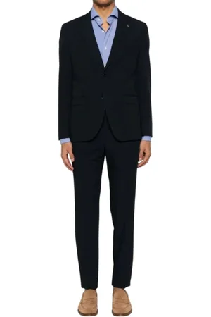 Manuel Ritz Jakkesæt, Herre, Blå, M, Blå Kjole Slim Fit Klassisk Stil