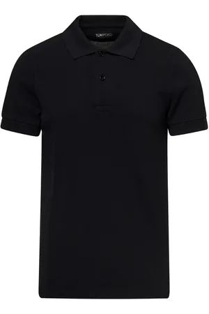 Tom Ford Top, Herre, Sort, S, Bomuld, Sort poloshirt med klassisk krave