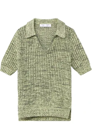 Proenza Schouler Top, Dame, Grøn, XS, Bomuld, Luksuriøs Polo Top i Silke og Bomuld