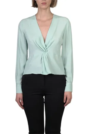 Pinko Bluser & Skjorter, Dame, Grøn, XS, Uld, Silkebluse E51Verde