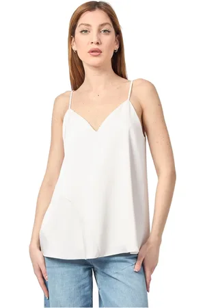 Armani Exchange Top, Dame, Hvid, S, Satin, Satinmat Hvid Top