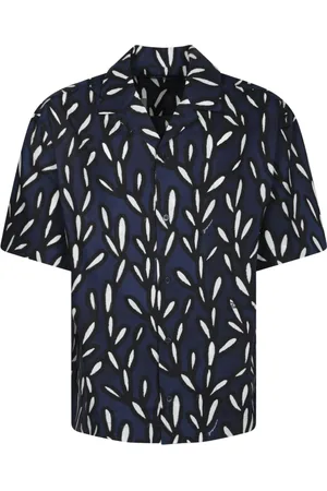 Jacquemus Skjorte, Herre, Blå, XL, Bomuld, Blå Grafisk Print Kortærmet Skjorte