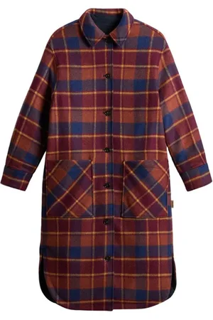 Woolrich Frakke, Dame, Rød, L, Uld, Reversibel uldfrakke