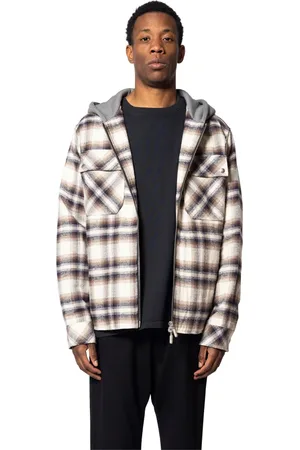 Rhude Jakke, Herre, Flerfarvet, L, Hættet Flanneljakke i Multi Brun
