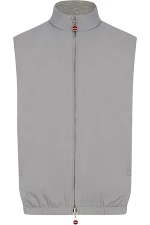 Kiton Jakke, Herre, Grå, 2XL, Vendbar Silk Gilet Jakke