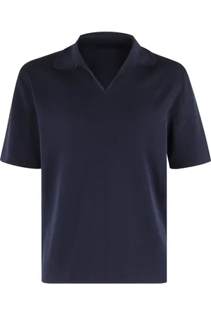 FORTELA Top, Herre, Blå, M, Bomuld, Polo Krave V-Hals T-Shirt