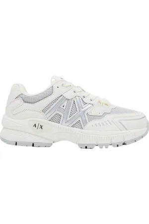 Armani Exchange Sko, Dame, Hvid, 38 EU, Polyester, Hvide sportssko med side logo