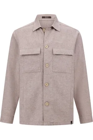 Boggi Milano Jakke, Herre, , 2XL, Bomuld, Link Skjortejakke i Linned og Bomuld