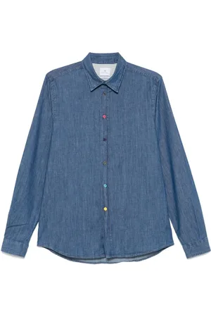 Paul Smith Skjorte, Herre, Blå, XL, Denim, Blå Indigo Skjorte med Plissering Detaljer