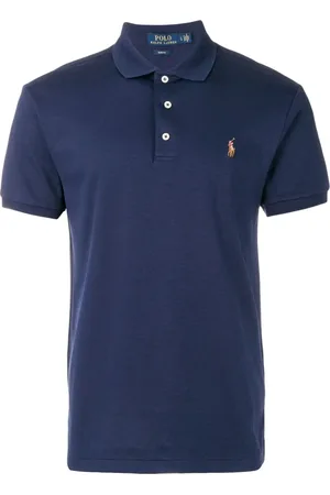 Ralph Lauren Top, Herre, Blå, 2XL, Strikket Kortærmet Polo Shirt