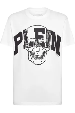 Philipp Plein Top, Herre, Hvid, S, Bomuld, Bomulds T-shirt