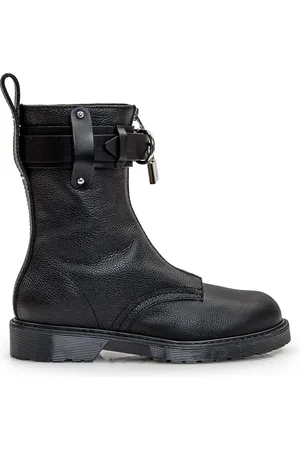 J.W.Anderson Sko, Dame, Sort, 37 EU, Læder, Padlock Embellished Biker Støvler