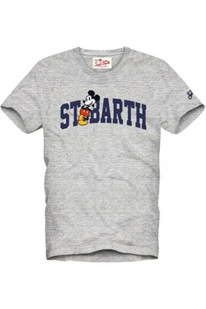 MC2 SAINT BARTH Top, Herre, Grå, XL, Bomuld, Mickey College Bomulds T-Shirt
