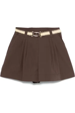 Twin-Set Shorts, Dame, Brun, 2XS, Bomuld, Brun Bermuda Shorts