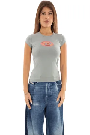Diesel Top, Dame, Grå, XS, Oval D Cutout Tee