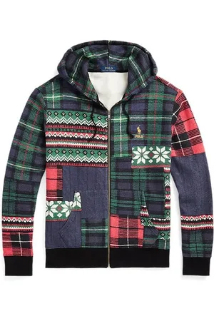 Ralph Lauren Sweathshirts & Hoodies, Herre, Flerfarvet, 2XL, Marineblå hættetrøje med lynlås