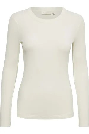 INWEAR Top, Dame, Hvid, 2XL, Bomuld, Langærmet Basic Bluse