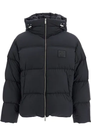 OFF-WHITE Jakke, Herre, Sort, L, Logo Patch Puffer Jacket