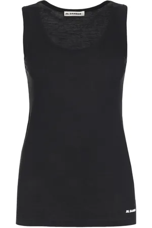 Jil Sander Top, Dame, Blå, XS, Bomuld, Ribbet bomuldstop