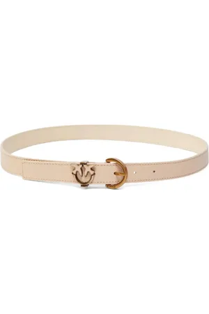 Pinko Tilbehør, Dame, , S, Læder, Love Birds Diamond Cut Læderbælte