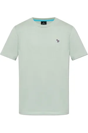 Paul Smith Top, Herre, Grøn, 2XL, Bomuld, T-shirt med Logo Patch