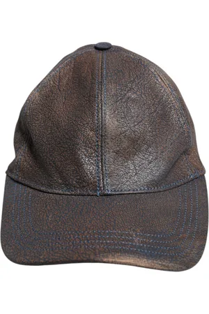 Dolce & Gabbana Tilbehør, Herre, Brun, 58 CM, Læder, Brun Læder Baseball Kasket