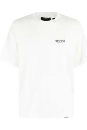 Represent Top, Herre, Hvid, L, Bomuld, Klub T-shirt Hvid Rund Hals Kort Ærme