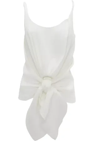 J.W.Anderson Top, Dame, Hvid, 2XS, Polyester, Knotted Strap Top