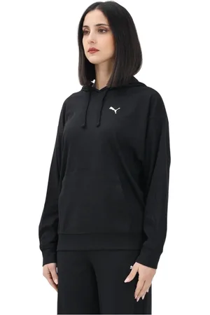 PUMA Sweathshirts & Hoodies, Dame, Sort, M, Sort hættetrøje Elevated Comfort Rib