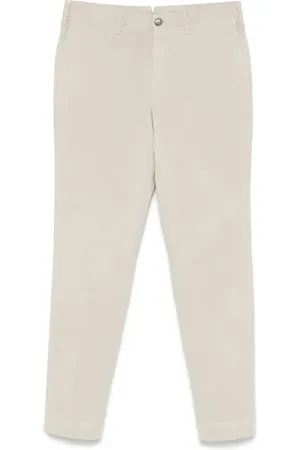 Incotex Bukser, Herre, Grå, 2XL, Uld, Beige Bukser med Skjult Lukning