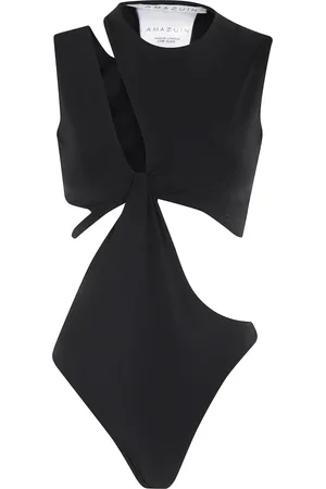 Amazuìn Top, Dame, Sort, ONE SIZE, Sort Asymmetrisk Cut-Out Body