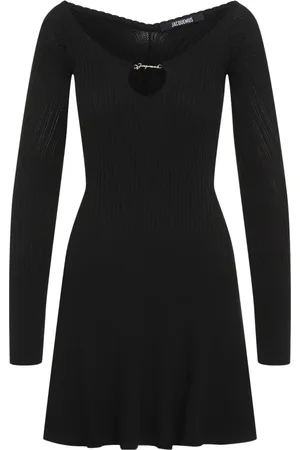 Jacquemus Kjole, Dame, Sort, XS, Polyester, Elegant Mini Kjole