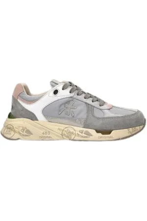 Premiata Sko, Dame, Grå, 37 EU, Læder, Vintage 90`er stil sneakers