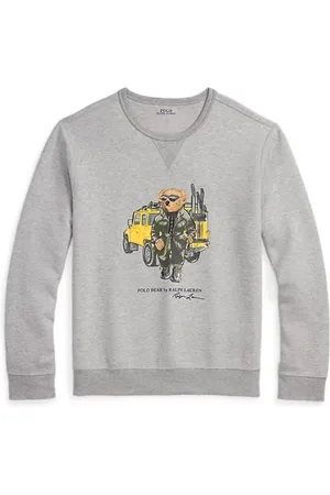 Ralph Lauren Sweathshirts & Hoodies, Herre, Grå, M, Bomuld, Herre langærmet Polo Bear T-shirt