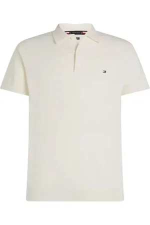 Tommy Hilfiger Top, Herre, Hvid, 2XL, Bomuld, Luksuriøs Polo Shirt i Bomuld og Cashmere