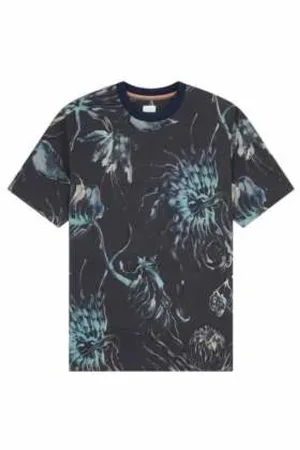 Paul Smith Top, Herre, Flerfarvet, 2XL, Bomuld, Navy Floral Print T-shirt