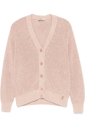 HERNO Strik, Dame, Lyserød, XS, Uld, Stilfuld Strik Cardigan