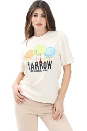 BARROW Top, Dame, Hvid, M, Smiley Faces Kortærmet T-shirt