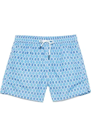 FEDELI Badetøj, Herre, Blå, L, Polyester, Polyester Badeshorts med Snøre