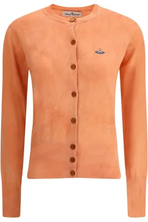 Vivienne Westwood Strik, Dame, , S, Bomuld, Ikonisk Logo Ribbet Cardigan