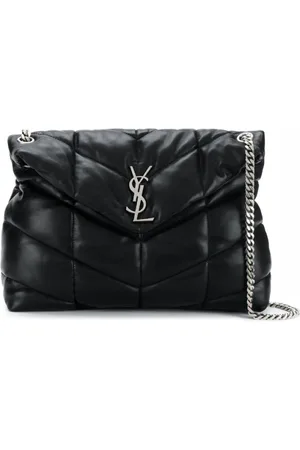 Saint Laurent Taske, Dame, Sort, ONE SIZE, Læder, Quiltet læderrygsæk med kæde