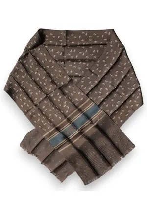 Dolce & Gabbana Tilbehør, Herre, Brun, ONE SIZE, Luksus Silke Hals Wrap Tørklæde