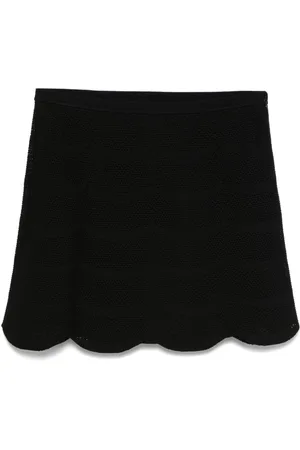 Tom Ford Nederdel, Dame, Sort, M, Scalloped Hem Mini Skirt