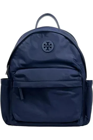 Tory Burch Taske, Dame, Blå, ONE SIZE, Uld, Stilfuld Nylon Rygsæk med Læderkant
