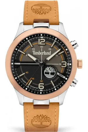 Timberland Tilbehør, Herre, Brun, ONE SIZE, Læder, Brun Læder Analog Kvartsur