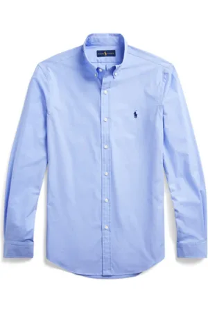 Ralph Lauren Skjorte, Herre, Blå, 2XL, Bomuld, Ultra Stretch Bomuld Poplin Skjorte