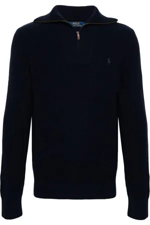 Ralph Lauren Strik, Herre, Blå, 2XL, Bomuld, V-hals Striktrøje