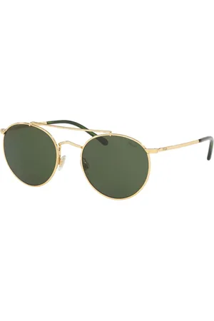 Ralph Lauren Tilbehør, Herre, Gul, 51 MM, Uld, Guld/Grønne Solbriller